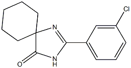 2-(3-chlorophenyl)-1,3-diazaspiro[4.5]dec-1-en-4-one Struktur