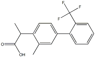 2-(3-methyl-2'-(trifluoromethyl)biphenyl-4-yl)propanoic acid Struktur