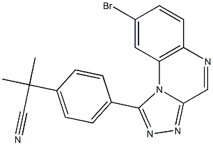 2-(4-(8-bromo-[1,2,4]triazolo[4,3-a]quinoxalin-1-yl)phenyl)-2-methylpropanenitrile Struktur