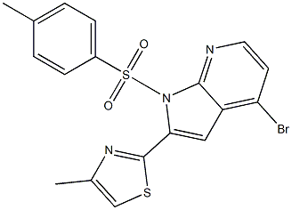 2-(4-bromo-1-tosyl-1H-pyrrolo[2,3-b]pyridin-2-yl)-4-methylthiazole Struktur