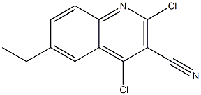 2,4-dichloro-6-ethylquinoline-3-carbonitrile Struktur