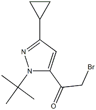 2-bromo-1-(1-tert-butyl-3-cyclopropyl-1H-pyrazol-5-yl)ethanone Struktur