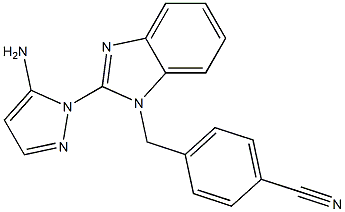 4-((2-(5-amino-1H-pyrazol-1-yl)-1H-benzo[d]imidazol-1-yl)methyl)benzonitrile Struktur