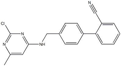 4'-((2-chloro-6-methylpyrimidin-4-ylamino)methyl)biphenyl-2-carbonitrile Struktur