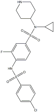 4-(4-chlorophenylsulfonamido)-N-cyclopropyl-3-fluoro-N-(piperidin-4-yl)benzenesulfonamide