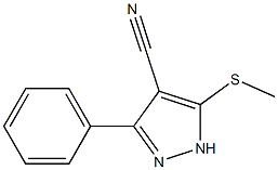 5-(methylthio)-3-phenyl-1H-pyrazole-4-carbonitrile Struktur