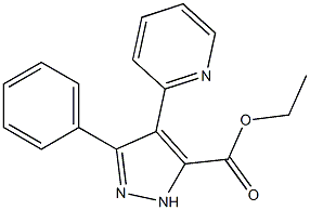 ethyl 3-phenyl-4-(pyridin-2-yl)-1H-pyrazole-5-carboxylate Struktur