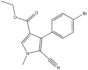 ethyl 4-(4-bromophenyl)-5-cyano-1-methyl-1H-pyrrole-3-carboxylate Struktur