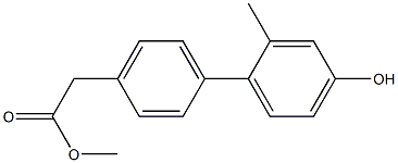 methyl 2-(4'-hydroxy-2'-methylbiphenyl-4-yl)acetate Struktur