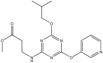 methyl 3-(4-isobutoxy-6-(pyridin-3-yloxy)-1,3,5-triazin-2-ylamino)propanoate Struktur