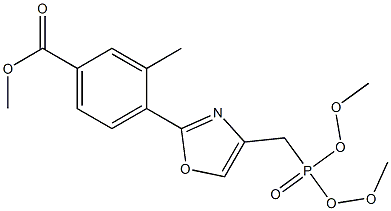 methyl 4-(4-((dimethoxyphosphoryl)methyl)oxazol-2-yl)-3-methylbenzoate Struktur