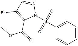 methyl 4-bromo-1-(phenylsulfonyl)-1H-pyrazole-5-carboxylate Struktur