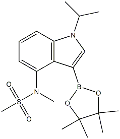 N-(1-isopropyl-3-(4,4,5,5-tetramethyl-1,3,2-dioxaborolan-2-yl)-1H-indol-4-yl)-N-methylmethanesulfonamide Struktur