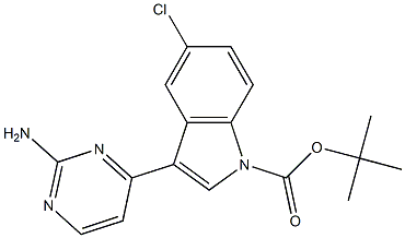 tert-butyl 3-(2-aminopyrimidin-4-yl)-5-chloro-1H-indole-1-carboxylate Struktur