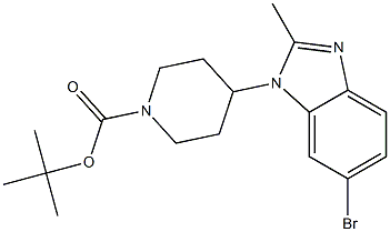 tert-butyl 4-(6-bromo-2-methyl-1H-benzo[d]imidazol-1-yl)piperidine-1-carboxylate Struktur