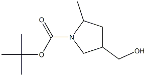 tert-butyl 4-(hydroxymethyl)-2-methylpyrrolidine-1-carboxylate Struktur