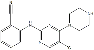 2-(5-Chloro-4-piperazin-1-yl-pyrimidin-2-ylamino)-benzonitrile Struktur