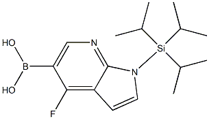 {4-fluoro-1-[tris(propan-2-yl)silyl]-1H-pyrrolo[2,3-b]pyridin-5-yl}boronic acid Struktur