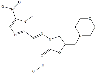 3-((1-methyl-5-nitro-1H-imidazol-2-yl)methyleneamino)-5-(morpholinomethyl)oxazolidin-2-one hydrochloride Struktur