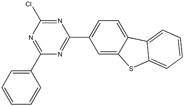 2-chloro-4-(dibenzo[b,d]thiophen-3-yl)-6-phenyl-1,3,5-triazine Struktur