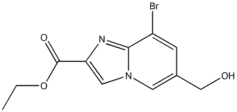 8-Bromo-6-hydroxymethyl-imidazo[1,2-a]pyridine-2-carboxylic acid ethyl ester Struktur