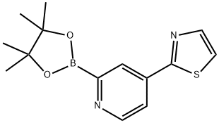 2-(2-(4,4,5,5-tetramethyl-1,3,2-dioxaborolan-2-yl)pyridin-4-yl)thiazole Struktur