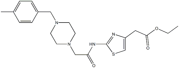 ethyl 2-(2-(2-(4-(4-methylbenzyl)piperazin-1-yl)acetamido)thiazol-4-yl)acetate Struktur