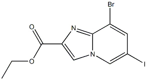 8-Bromo-6-iodo-imidazo[1,2-a]pyridine-2-carboxylic acid ethyl ester Struktur