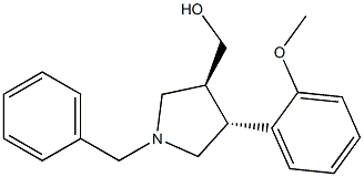 ((3S,4R)-1-benzyl-4-(2-methoxyphenyl)pyrrolidin-3-yl)methanol Struktur