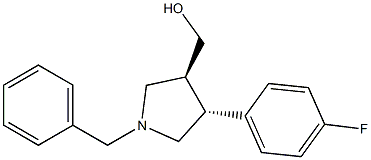 ((3S,4R)-1-benzyl-4-(4-fluorophenyl)pyrrolidin-3-yl)methanol Struktur