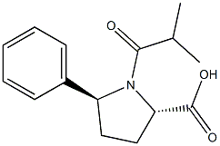 (2S,5S)-1-isobutyryl-5-phenylpyrrolidine-2-carboxylic acid Struktur