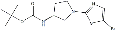 (R)-tert-butyl 1-(5-bromothiazol-2-yl)pyrrolidin-3-ylcarbamate Struktur