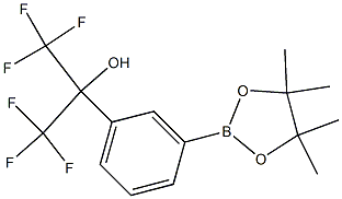 1,1,1,3,3,3-hexafluoro-2-(3-(4,4,5,5-tetramethyl-1,3,2-dioxaborolan-2-yl)phenyl)propan-2-ol Struktur