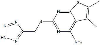 2-((2H-tetrazol-5-yl)methylthio)-5,6-dimethylthieno[2,3-d]pyrimidin-4-amine Struktur