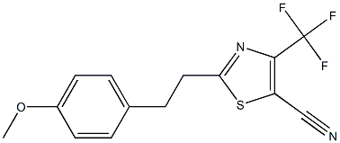 2-(4-methoxyphenethyl)-4-(trifluoromethyl)thiazole-5-carbonitrile Struktur