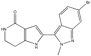 2-(6-bromo-2-methyl-2H-indazol-3-yl)-6,7-dihydro-1H-pyrrolo[3,2-c]pyridin-4(5H)-one Struktur