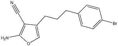 2-amino-4-(3-(4-bromophenyl)propyl)furan-3-carbonitrile Struktur