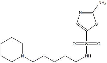 2-amino-N-(5-(piperidin-1-yl)pentyl)thiazole-5-sulfonamide Struktur