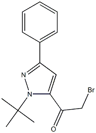 2-bromo-1-(1-tert-butyl-3-phenyl-1H-pyrazol-5-yl)ethanone Struktur