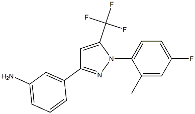 3-(1-(4-fluoro-2-methylphenyl)-5-(trifluoromethyl)-1H-pyrazol-3-yl)aniline Struktur