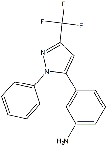 3-(1-phenyl-3-(trifluoromethyl)-1H-pyrazol-5-yl)aniline Struktur