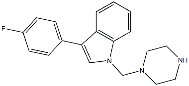 3-(4-fluorophenyl)-1-(piperazin-1-ylmethyl)-1H-indole Struktur