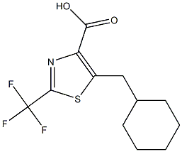 5-(cyclohexylmethyl)-2-(trifluoromethyl)thiazole-4-carboxylic acid Struktur