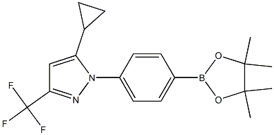 5-cyclopropyl-1-(4-(4,4,5,5-tetramethyl-1,3,2-dioxaborolan-2-yl)phenyl)-3-(trifluoromethyl)-1H-pyrazole Struktur