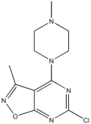 6-chloro-3-methyl-4-(4-methylpiperazin-1-yl)isoxazolo[5,4-d]pyrimidine Struktur