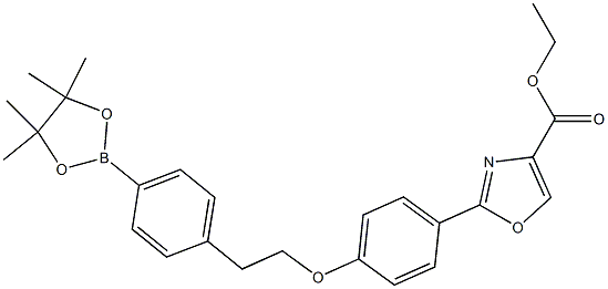 ethyl 2-(4-(4-(4,4,5,5-tetramethyl-1,3,2-dioxaborolan-2-yl)phenethoxy)phenyl)oxazole-4-carboxylate Struktur