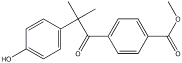 methyl 4-(2-(4-hydroxyphenyl)-2-methylpropanoyl)benzoate Struktur