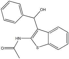 N-(3-(hydroxy(phenyl)methyl)benzo[b]thiophen-2-yl)acetamide Struktur