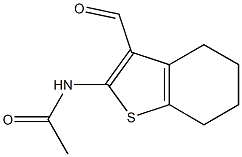 N-(3-formyl-4,5,6,7-tetrahydrobenzo[b]thiophen-2-yl)acetamide Struktur