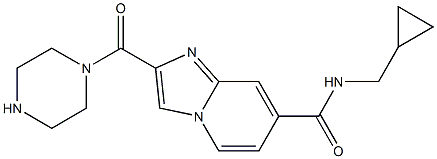 N-(cyclopropylmethyl)-2-(piperazine-1-carbonyl)imidazo[1,2-a]pyridine-7-carboxamide Struktur